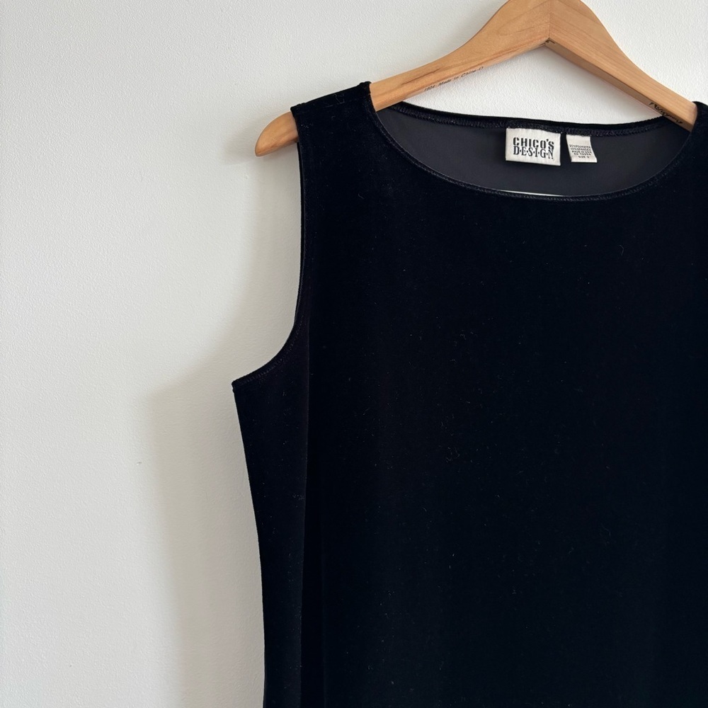 Vintage Chico's Velvet Black Thick Strap Tank Top - Picture 6 of 12